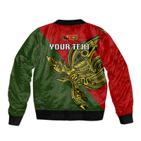 Custom Papua New Guinea Eastern Highlands Province Sleeve Zip Bomber Jacket PNG Birds Of Paradise Polynesian Arty Style LT03 - Polynesian Pride