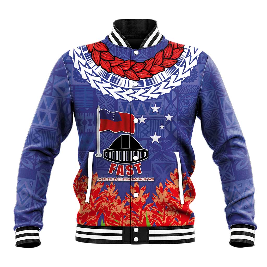 FAST Party Samoa Baseball Jacket Ula Fala Teuila Polynesian Tapa Pattern