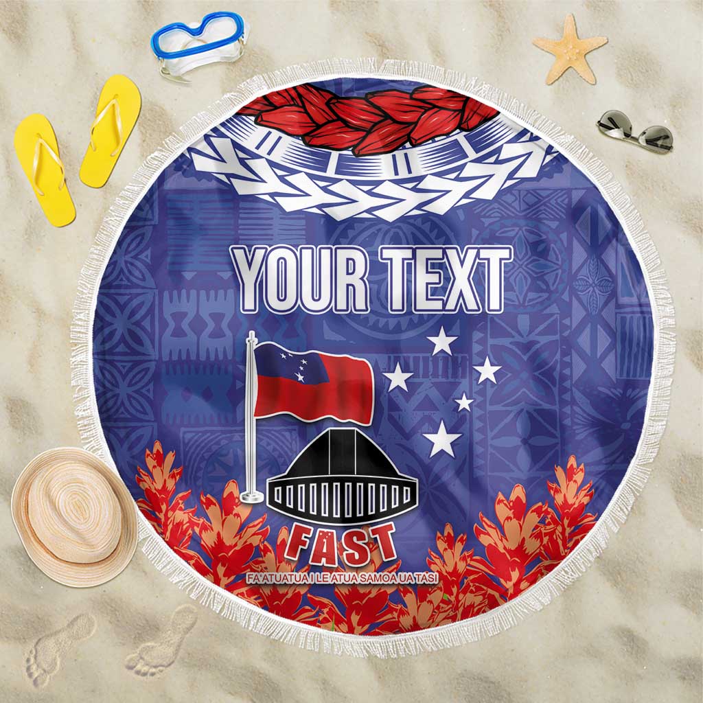 FAST Party Samoa Beach Blanket Ula Fala Teuila Polynesian Tapa Pattern LT03 One Size 150cm Blue - Polynesian Pride