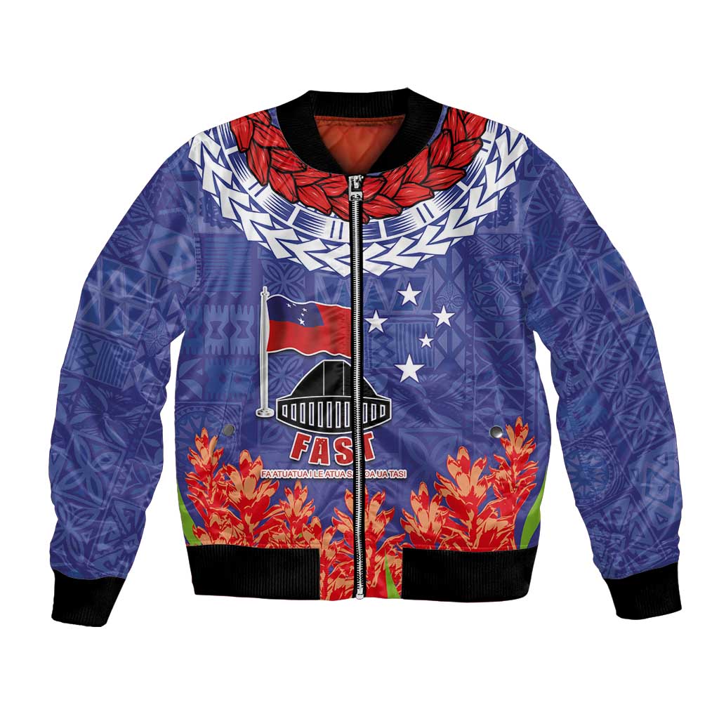 FAST Party Samoa Bomber Jacket Ula Fala Teuila Polynesian Tapa Pattern