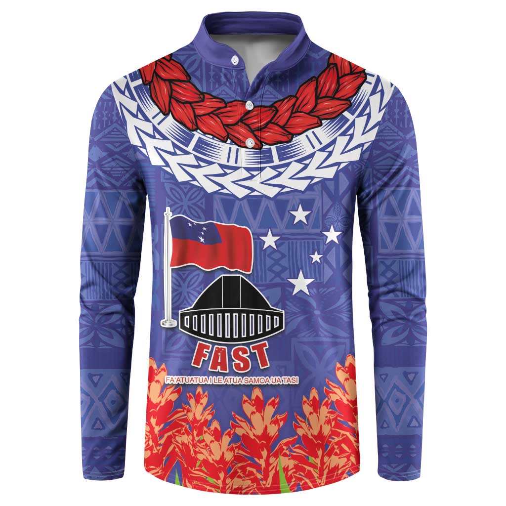 FAST Party Samoa Button Sweatshirt Ula Fala Teuila Polynesian Tapa Pattern