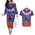 FAST Party Samoa Couples Matching Off The Shoulder Long Sleeve Dress and Hawaiian Shirt Ula Fala Teuila Polynesian Tapa Pattern