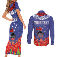 FAST Party Samoa Couples Matching Short Sleeve Bodycon Dress and Long Sleeve Button Shirt Ula Fala Teuila Polynesian Tapa Pattern