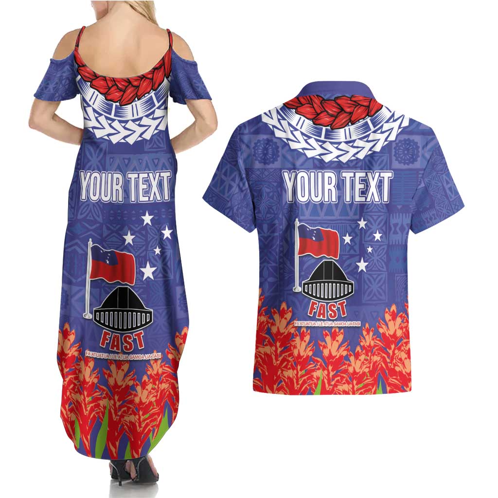 FAST Party Samoa Couples Matching Summer Maxi Dress and Hawaiian Shirt Ula Fala Teuila Polynesian Tapa Pattern LT03 - Polynesian Pride