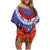 FAST Party Samoa Family Matching Off Shoulder Short Dress and Hawaiian Shirt Ula Fala Teuila Polynesian Tapa Pattern