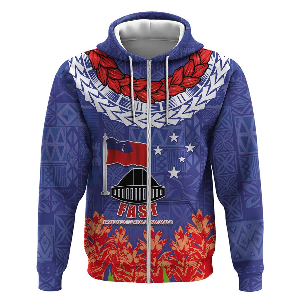 FAST Party Samoa Zip Hoodie Ula Fala Teuila Polynesian Tapa Pattern