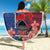 CHOGM FAST Samoa 2024 Beach Blanket Samoan Tapa Tribal and Ornament Pattern with Hibiscus