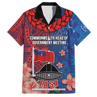 CHOGM FAST Samoa 2024 Family Matching Summer Maxi Dress and Hawaiian Shirt Samoan Tapa Tribal and Ornament Pattern with Hibiscus