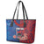 CHOGM FAST Samoa 2024 Leather Tote Bag Samoan Tapa Tribal and Ornament Pattern with Hibiscus