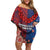 CHOGM FAST Samoa 2024 Off Shoulder Short Dress Samoan Tapa Tribal and Ornament Pattern with Hibiscus