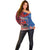 CHOGM FAST Samoa 2024 Off Shoulder Sweater Samoan Tapa Tribal and Ornament Pattern with Hibiscus