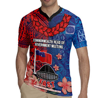 CHOGM FAST Samoa 2024 Rugby Jersey Samoan Tapa Tribal and Ornament Pattern with Hibiscus LT03 - Polynesian Pride