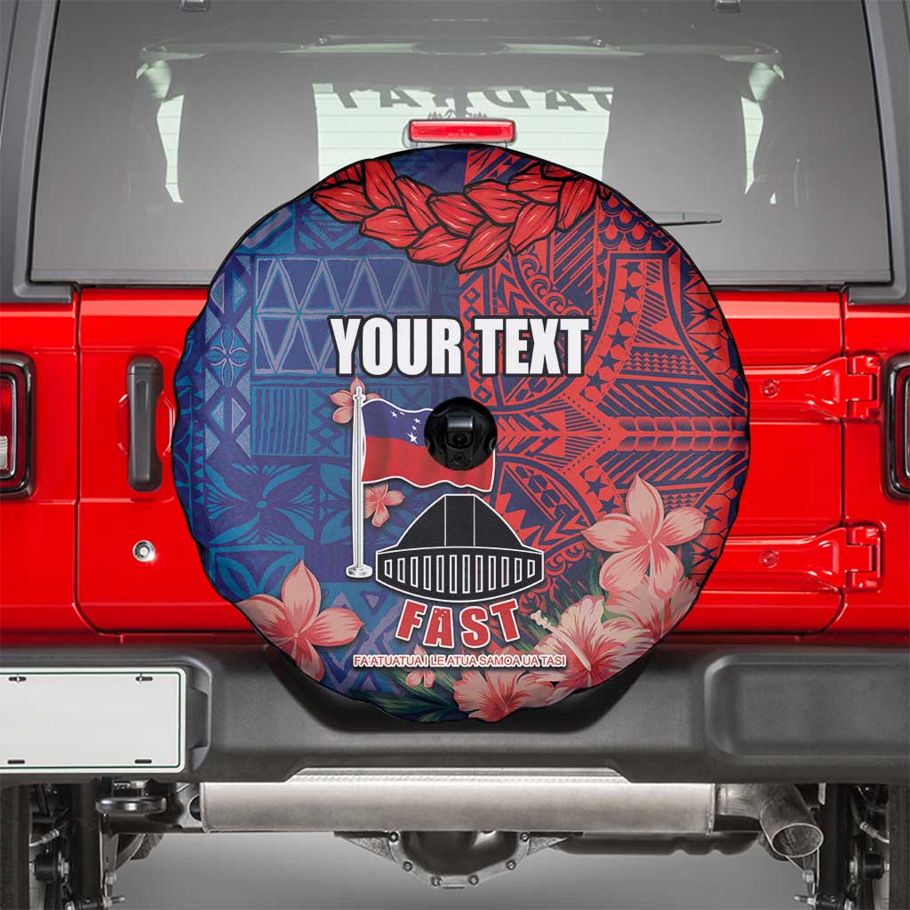 CHOGM FAST Samoa 2024 Spare Tire Cover Samoan Tapa Tribal and Ornament Pattern with Hibiscus