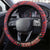 CHOGM FAST Samoa 2024 Steering Wheel Cover Samoan Tapa Tribal and Ornament Pattern with Hibiscus