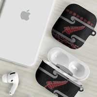 New Zealand Christmas AirPods Case Meri Kirihimete Silver Fern Knit Style Red Color - Polynesian Pride