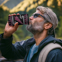 New Zealand Christmas 4 in 1 Can Cooler Tumbler Meri Kirihimete Silver Fern Knit Style Pink Color - Polynesian Pride