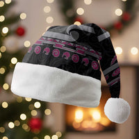 New Zealand Christmas Santa Hat Meri Kirihimete Silver Fern Knit Style Pink Color - Polynesian Pride