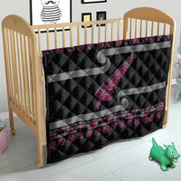 New Zealand Christmas Quilt Meri Kirihimete Silver Fern Knit Style Pink Color - Polynesian Pride