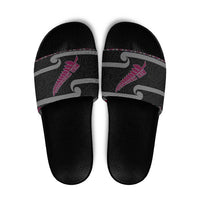 New Zealand Christmas Slide Sandals Meri Kirihimete Silver Fern Knit Style Pink Color - Polynesian Pride