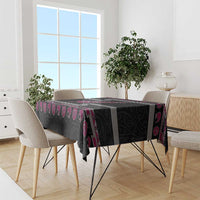 New Zealand Christmas Tablecloth Meri Kirihimete Silver Fern Knit Style Pink Color - Polynesian Pride
