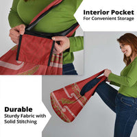 New Zealand Christmas Grocery Bag Meri Kirihimete Silver Fern Knit Style Green Color - Polynesian Pride