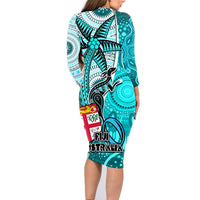 fiji-australia-rugby-family-matching-long-sleeve-bodycon-dress-and-hawaiian-shirt-kangaroo-and-palm-tree-blue-tapa-pattern-mix-aboriginal