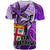 Fiji Australia Rugby T Shirt Kangaroo and Palm Tree Purple Tapa Pattern Mix Aboriginal LT03 - Polynesian Pride