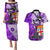 personalised-fiji-australia-rugby-couples-matching-puletasi-dress-and-hawaiian-shirt-kangaroo-and-palm-tree-purple-tapa-pattern-mix-aboriginal