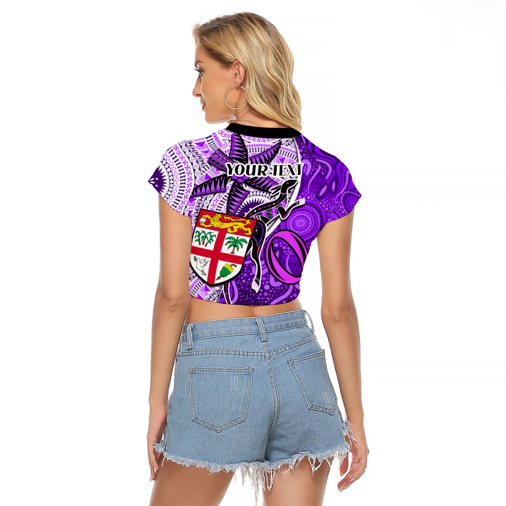personalised-fiji-australia-rugby-raglan-cropped-t-shirt-kangaroo-and-palm-tree-purple-tapa-pattern-mix-aboriginal