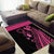 Breast Cancer Awareness Area Rug Think Pink Polynesian Ribbon and Butterfly