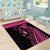 Breast Cancer Awareness Area Rug Think Pink Polynesian Ribbon and Butterfly