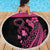 Breast Cancer Awareness Beach Blanket Think Pink Polynesian Ribbon and Butterfly