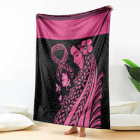 Breast Cancer Awareness Blanket Think Pink Polynesian Ribbon and Butterfly LT03 - Polynesian Pride