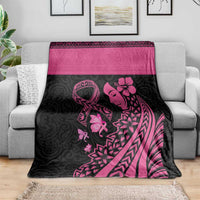 Breast Cancer Awareness Blanket Think Pink Polynesian Ribbon and Butterfly LT03 - Polynesian Pride