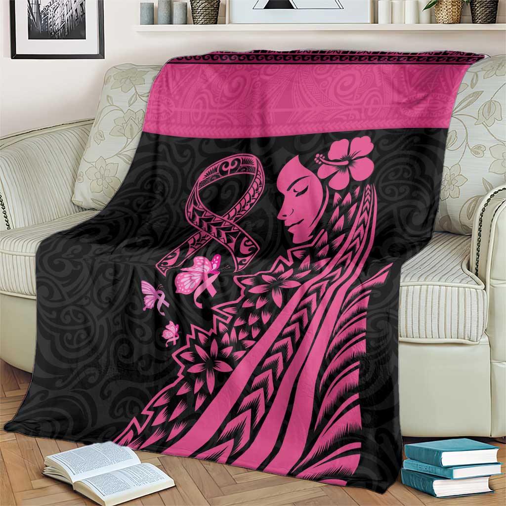 Breast Cancer Awareness Blanket Think Pink Polynesian Ribbon and Butterfly LT03 - Polynesian Pride