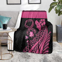 Breast Cancer Awareness Blanket Think Pink Polynesian Ribbon and Butterfly LT03 - Polynesian Pride