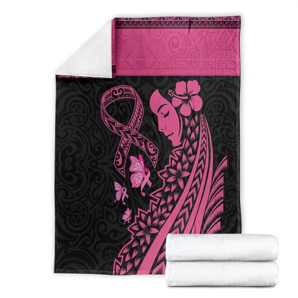 Breast Cancer Awareness Blanket Think Pink Polynesian Ribbon and Butterfly LT03 - Polynesian Pride
