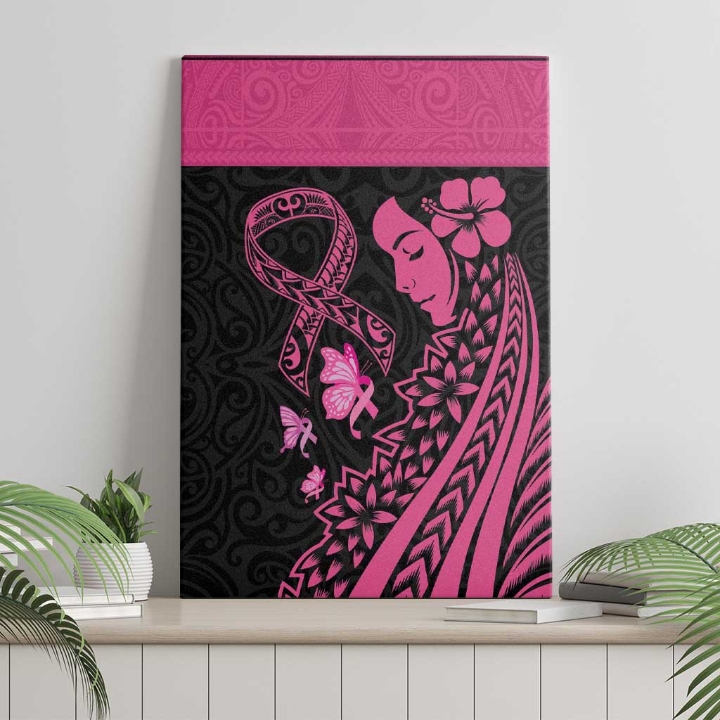 Breast Cancer Awareness Canvas Wall Art Think Pink Polynesian Ribbon and Butterfly LT03 - Polynesian Pride