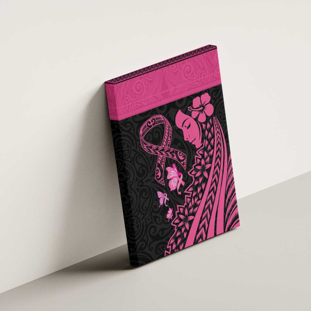 Breast Cancer Awareness Canvas Wall Art Think Pink Polynesian Ribbon and Butterfly LT03 - Polynesian Pride