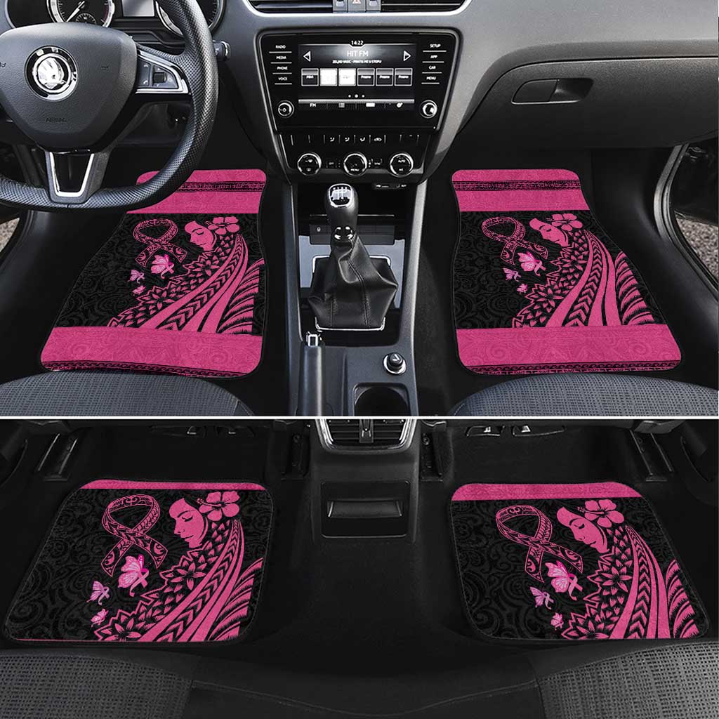 Breast Cancer Awareness Car Mats Think Pink Polynesian Ribbon and Butterfly LT03 Set 4pcs Pink - Polynesian Pride