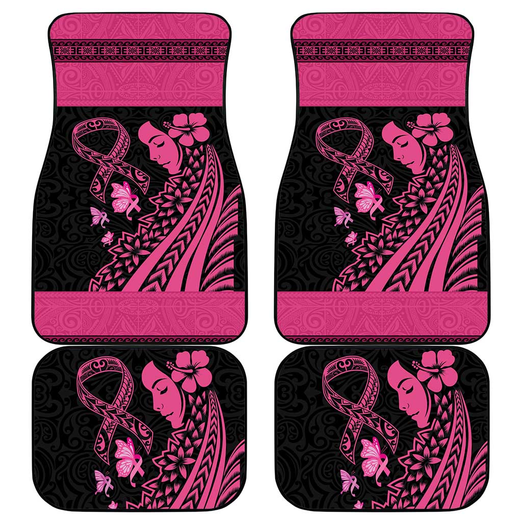Breast Cancer Awareness Car Mats Think Pink Polynesian Ribbon and Butterfly LT03 - Polynesian Pride