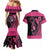 Breast Cancer Awareness Couples Matching Mermaid Dress and Hawaiian Shirt Think Pink Polynesian Ribbon and Butterfly