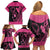 Breast Cancer Awareness Family Matching Off Shoulder Short Dress and Hawaiian Shirt Think Pink Polynesian Ribbon and Butterfly