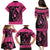 Breast Cancer Awareness Family Matching Puletasi and Hawaiian Shirt Think Pink Polynesian Ribbon and Butterfly