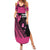 Breast Cancer Awareness Family Matching Summer Maxi Dress and Hawaiian Shirt Think Pink Polynesian Ribbon and Butterfly