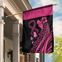 Breast Cancer Awareness Garden Flag Think Pink Polynesian Ribbon and Butterfly LT03 House Flag Pink - Polynesian Pride