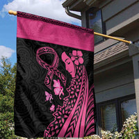 Breast Cancer Awareness Garden Flag Think Pink Polynesian Ribbon and Butterfly LT03 - Polynesian Pride