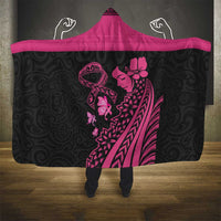 Breast Cancer Awareness Hooded Blanket Think Pink Polynesian Ribbon and Butterfly LT03 - Polynesian Pride