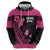 Breast Cancer Awareness Hoodie Think Pink Polynesian Ribbon and Butterfly