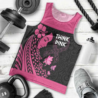 Breast Cancer Awareness Men Tank Top Think Pink Polynesian Ribbon and Butterfly LT03 - Polynesian Pride